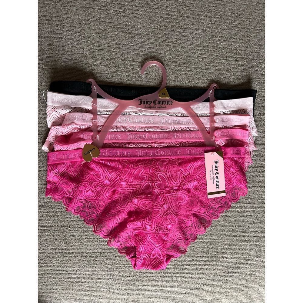 Juicy Couture 5-pack heart lace panties size XL